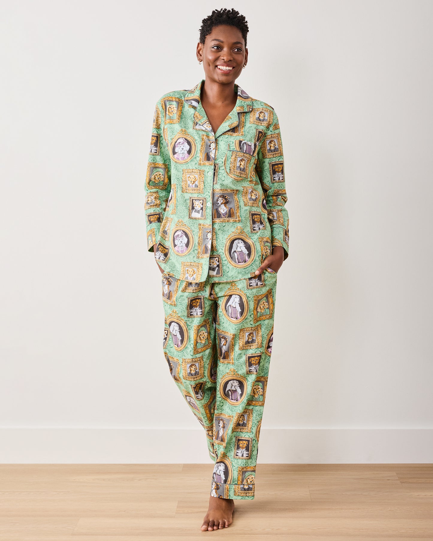 PF + Downton Abbey: The Grande Finale | Dogton Abbey - Tall Long PJ Set - Green - Printfresh