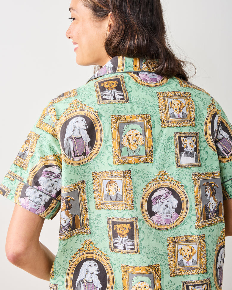 PF + Downton Abbey: The Grande Finale | Dogton Abbey - Short PJ Set - Green - Printfresh