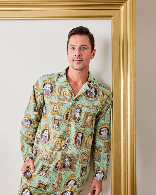 PF + Downton Abbey: The Grande Finale | Dogton Abbey - Men's Long PJ Set - Green - Printfresh