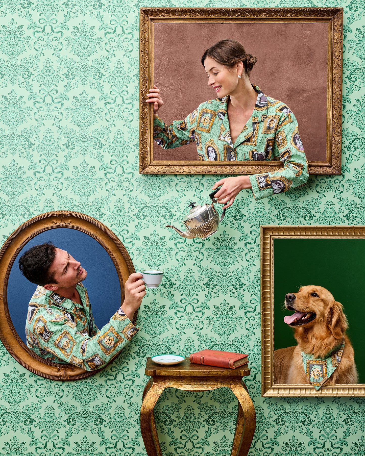 PF + Downton Abbey: The Grande Finale | Dogton Abbey - Pet Bandana - Green - Printfresh