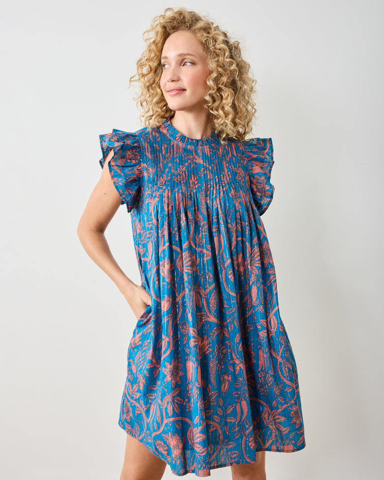 Etched Vine - Open Road Dress - Turquoise Blush - Printfresh