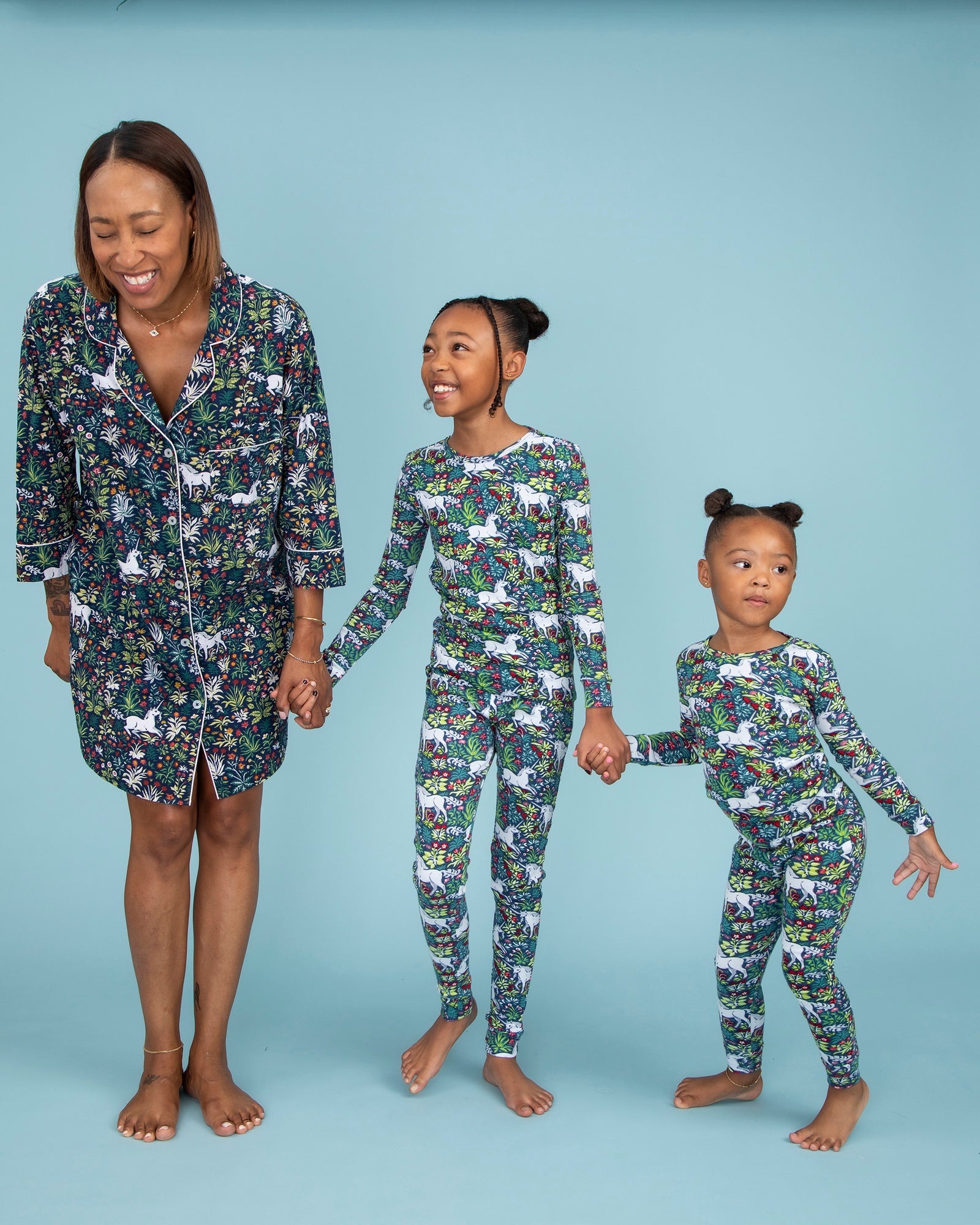 Unicorn's Garden- Kids PJ Set - Indigo - Printfresh