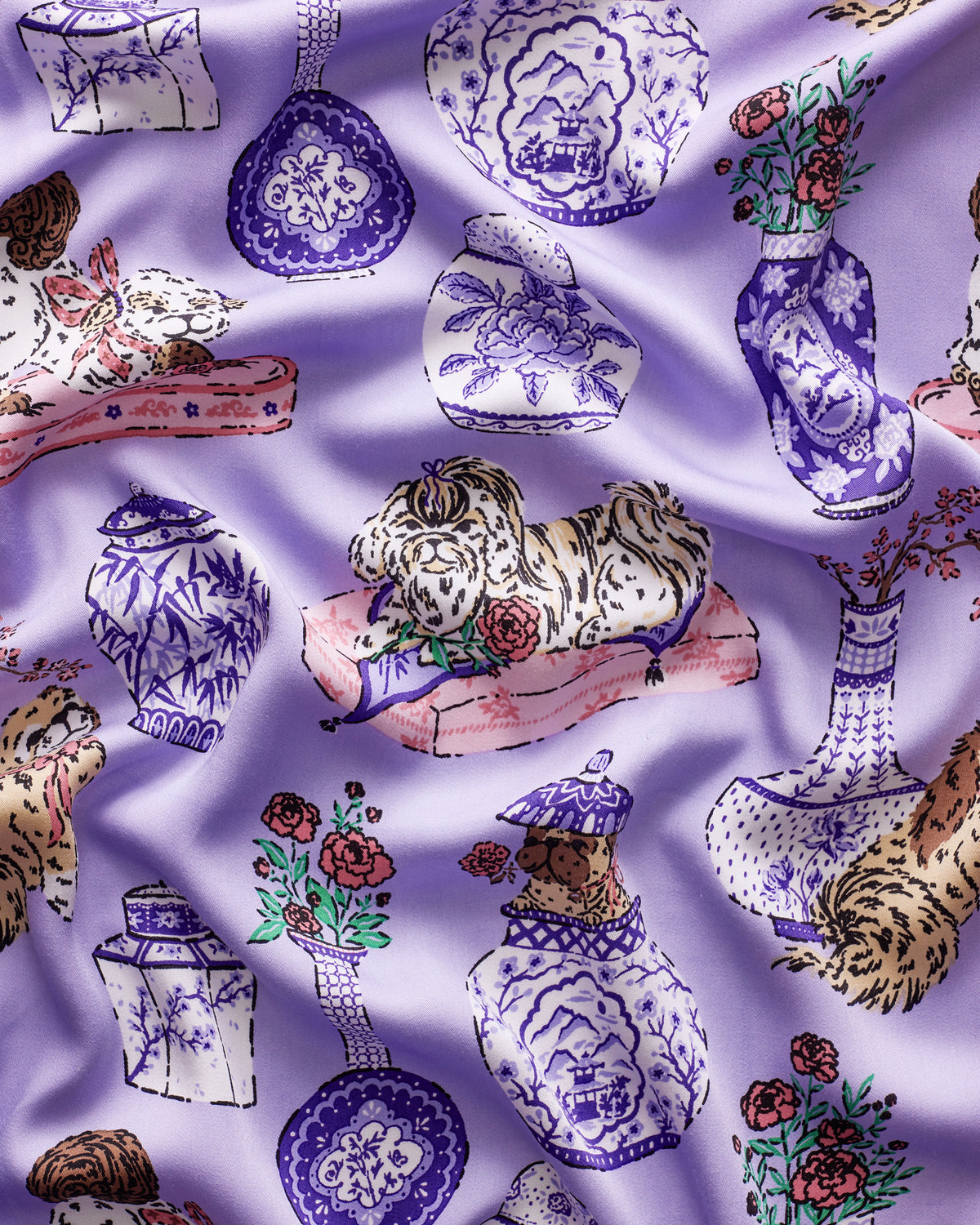 Fancy Dogs - Eco Satin Wildest Dreams Set - Lavender Glaze - Printfresh