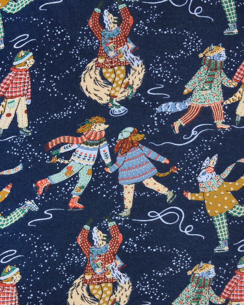 Figure Skaters - Lightweight Flannel Astrid Short - Frozen Pond - Printfresh