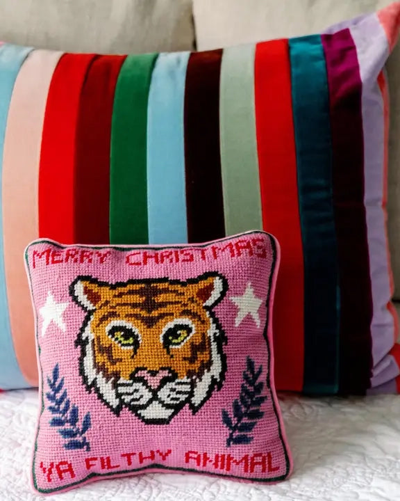 Pink Combo - Filthy Animal Needlepoint Pillow - Furbish Studio - Printfresh