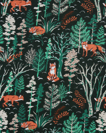 Fox & Folklore - Lightweight Flannel Long PJ Set - Juniper - Printfresh