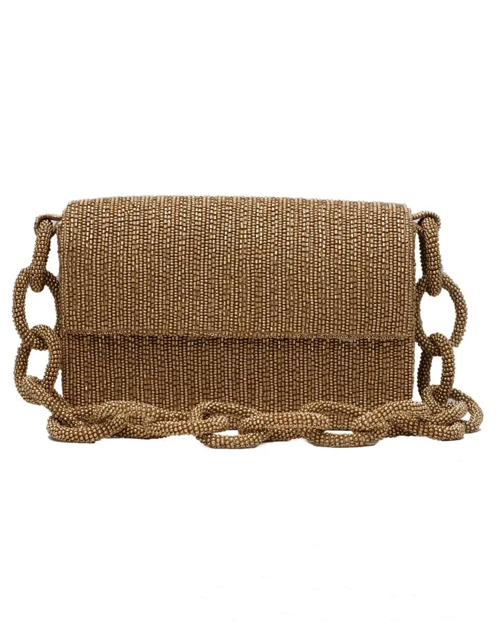 Gold - Gold Chain Link Clutch - Tiana Designs - Printfresh