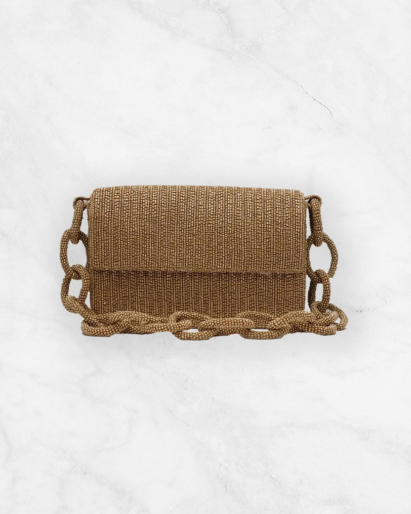 Gold - Gold Chain Link Clutch - Tiana Designs - Printfresh