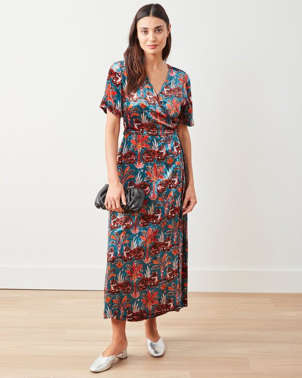 Untamed Tiger - Willow Wrap Dress - Teal Oxide - Printfresh