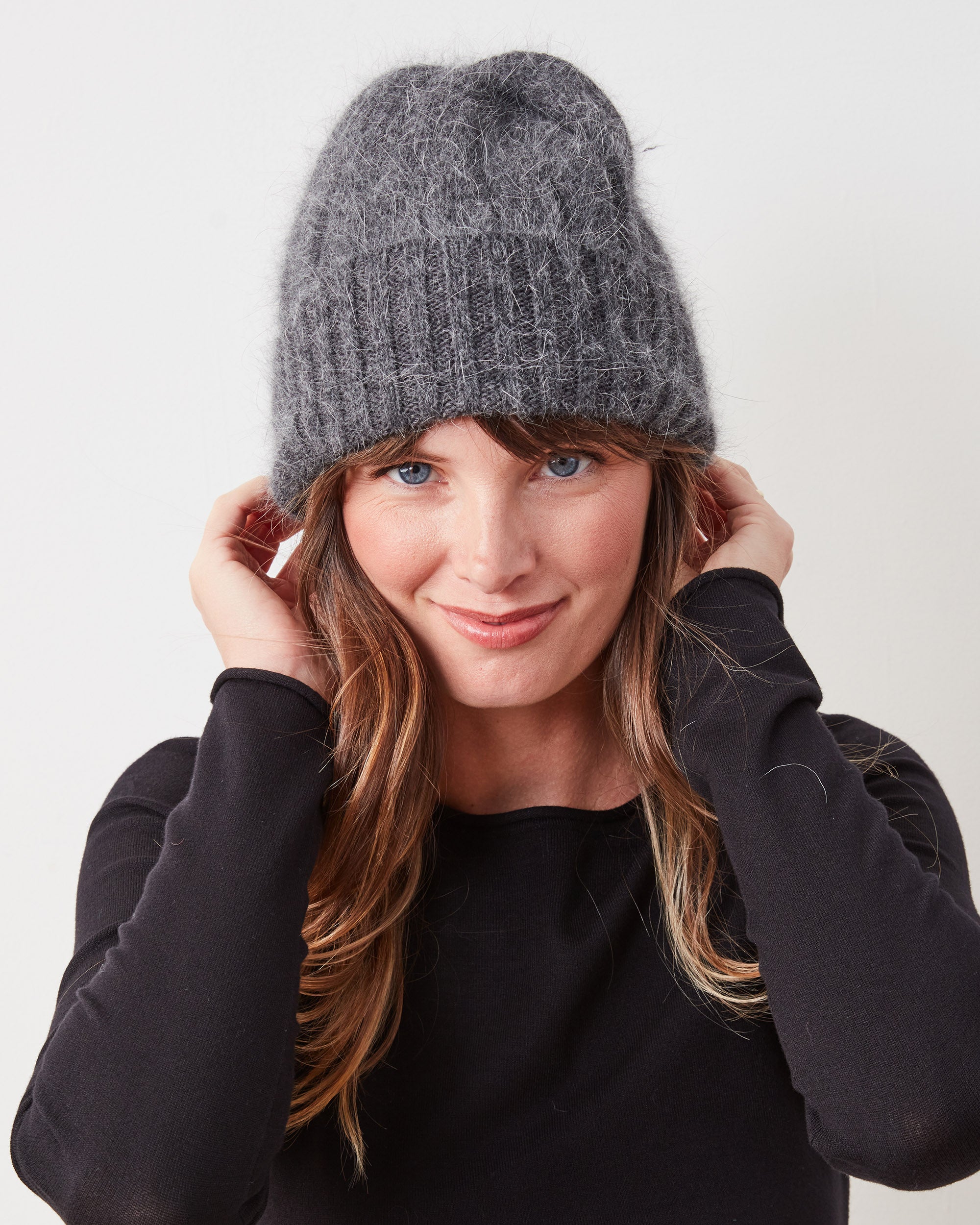 Charcoal - Super Soft Angora Beanie - Comfortarians - Printfresh