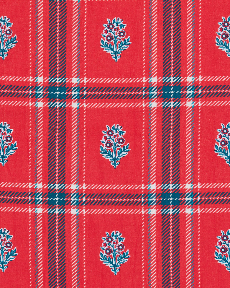 Nostalgia Plaid - Ready to Ruffle Dress - Joyful Red - Printfresh