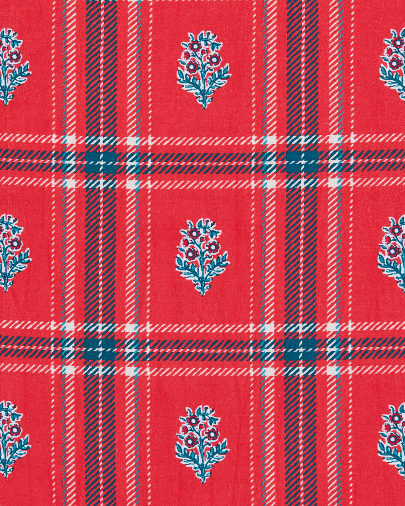 Nostalgia Plaid - Ready to Ruffle Dress - Joyful Red - Printfresh