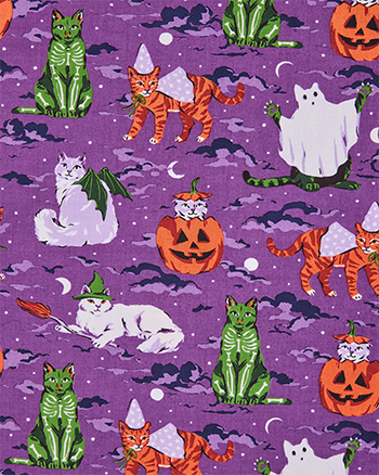 Halloween House Cats - Kids PJ Set & Go-To Tote Bundle - Purple Tonic - Printfresh