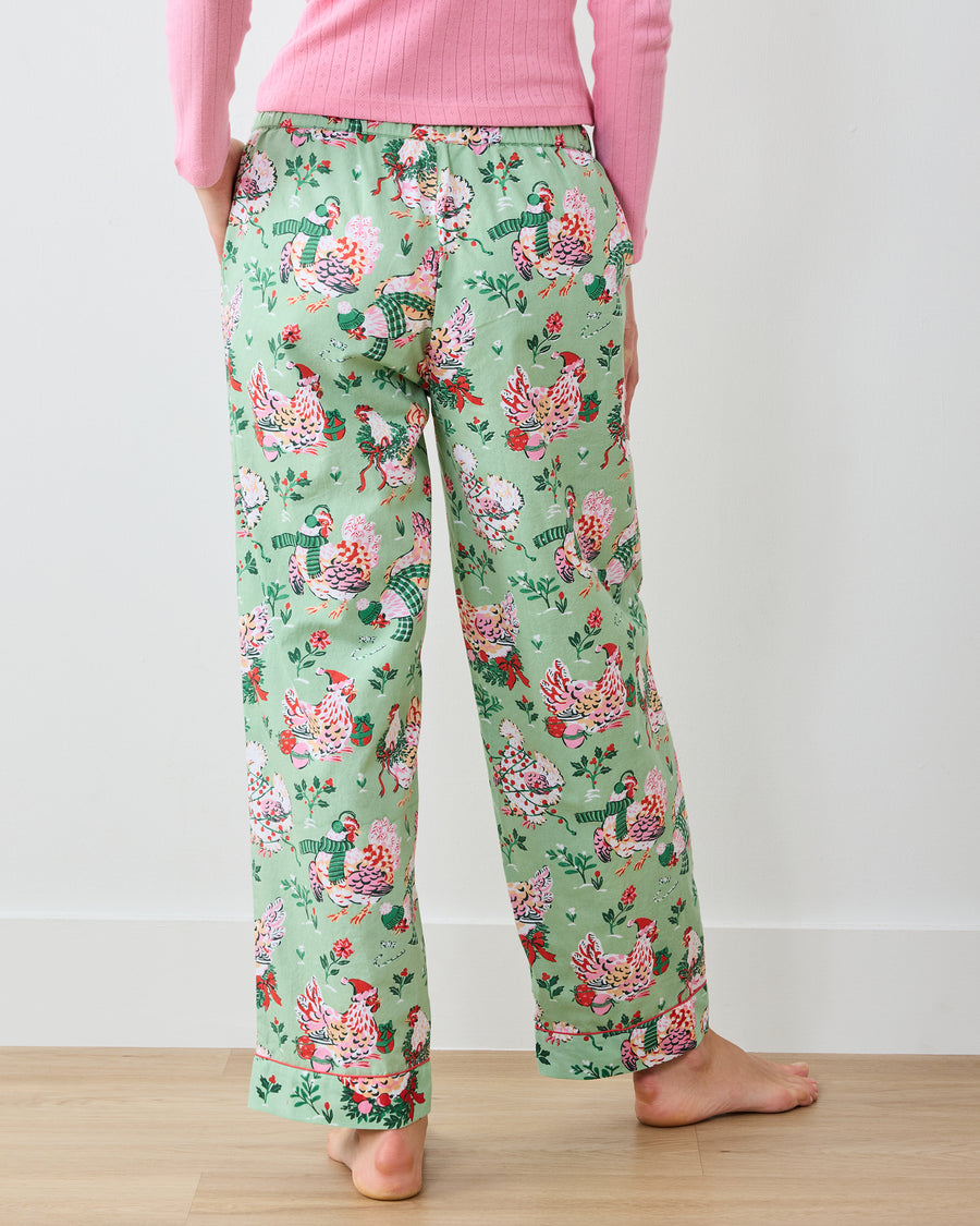 Holiday Hens - PJ Pants - Sage - Printfresh