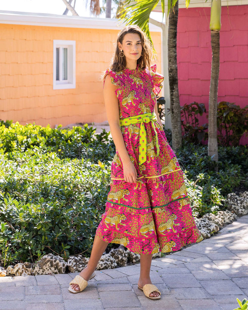 Bagheera - Ready to Ruffle Dress - Hot Pink - Printfresh