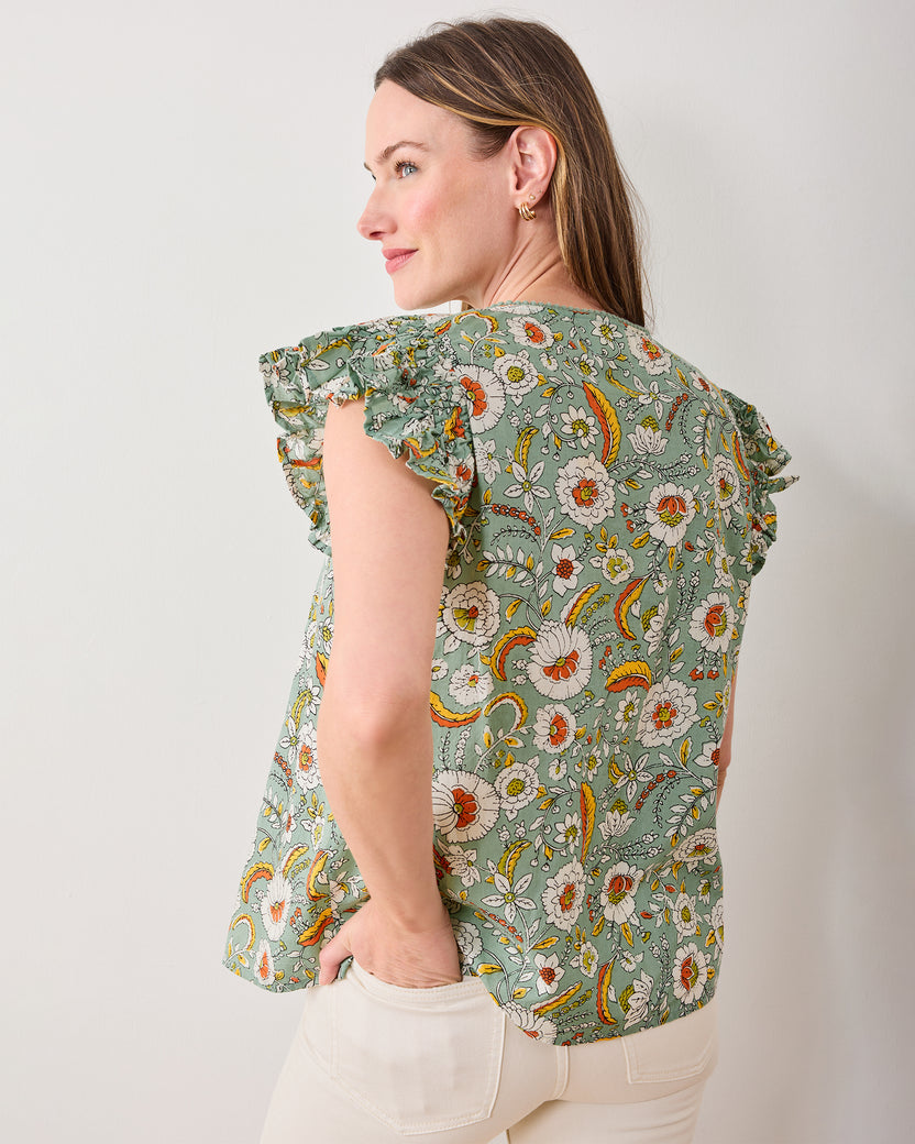 India Bloom - Royal Blouse - Sage - Printfresh