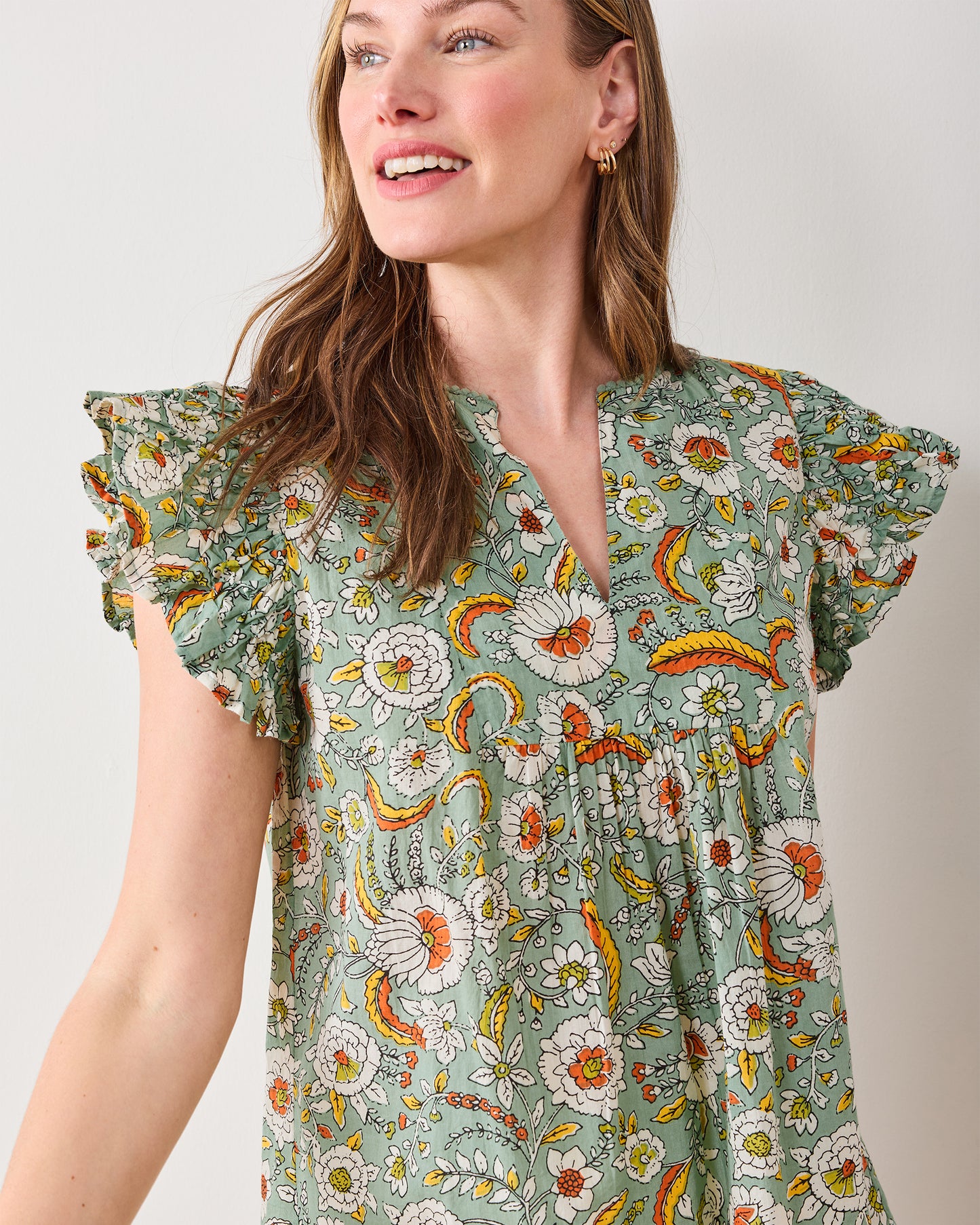 India Bloom - Royal Blouse - Sage - Printfresh