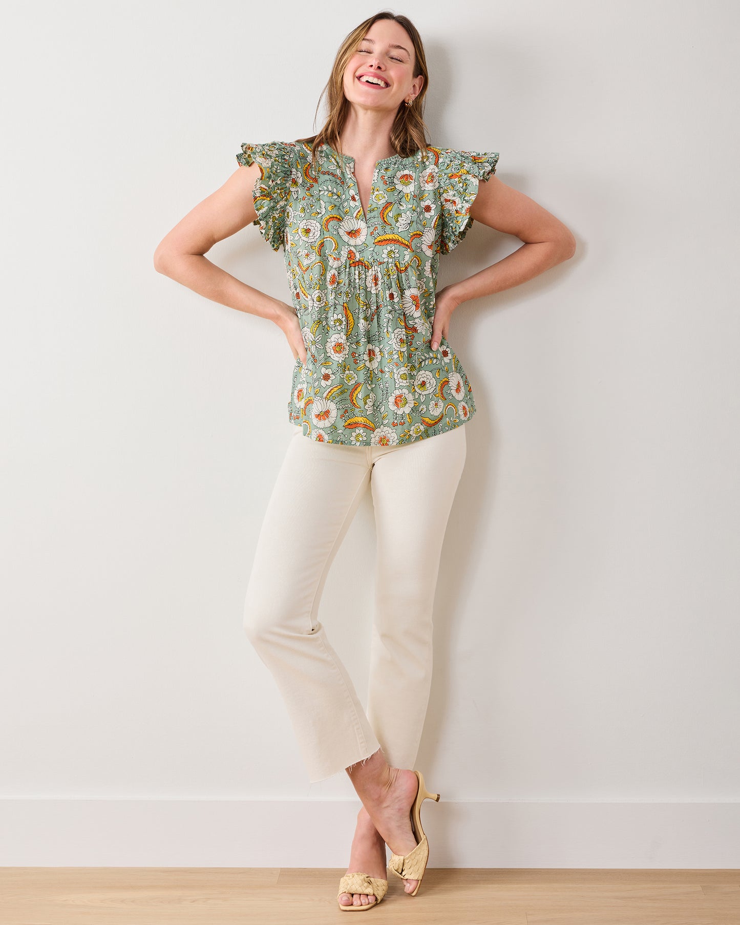 India Bloom - Royal Blouse - Sage - Printfresh