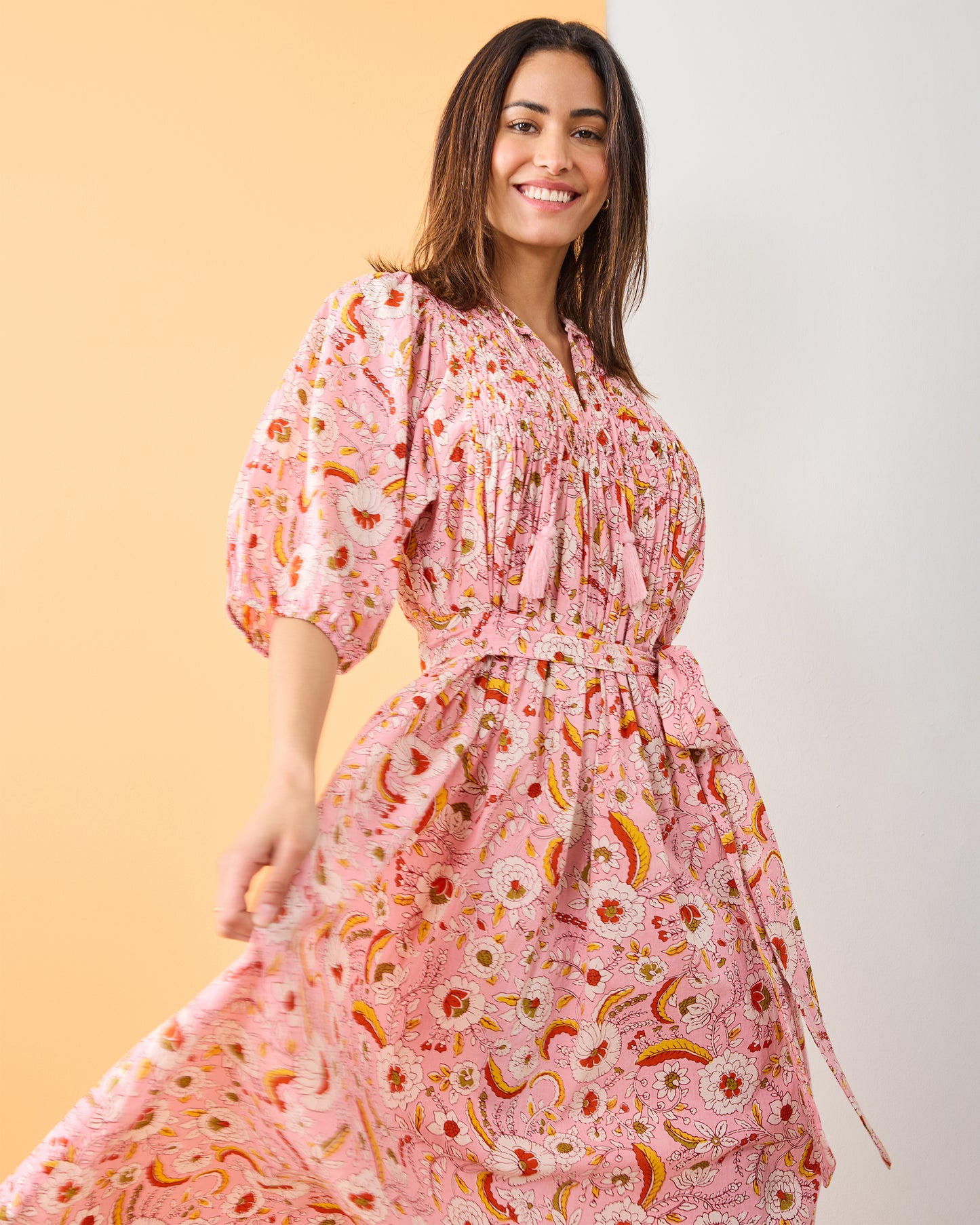 India Bloom - Artifact Dress - Soft Rose - Printfresh