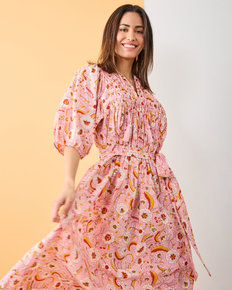 India Bloom - Artifact Dress - Soft Rose - Printfresh