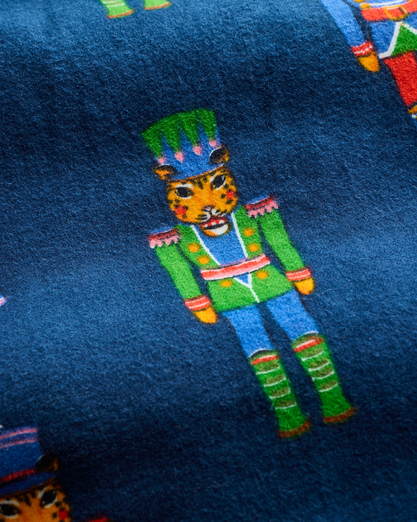 Leopard Nutcrackers - Lightweight Flannel Pillowcase Set of 2 - Navy - Printfresh