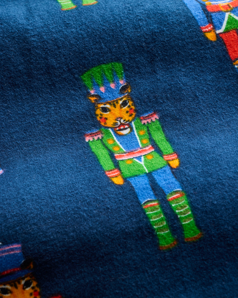 Leopard Nutcrackers - Lightweight Flannel Pillowcase Set of 2 - Navy - Printfresh