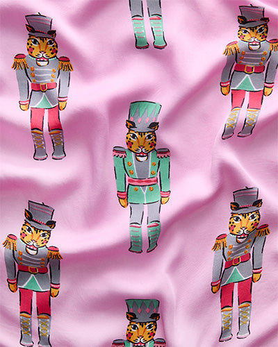 Leopard Nutcrackers - Eco Satin Robe - Pink Candy Cane - Printfresh