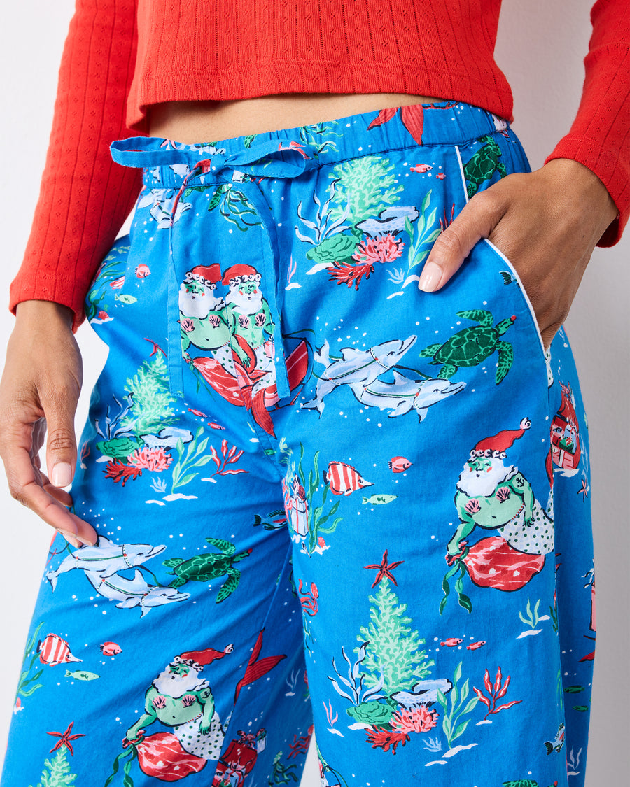 Merry Mermen - Cropped PJ Pants - Dolphin Tail - Printfresh