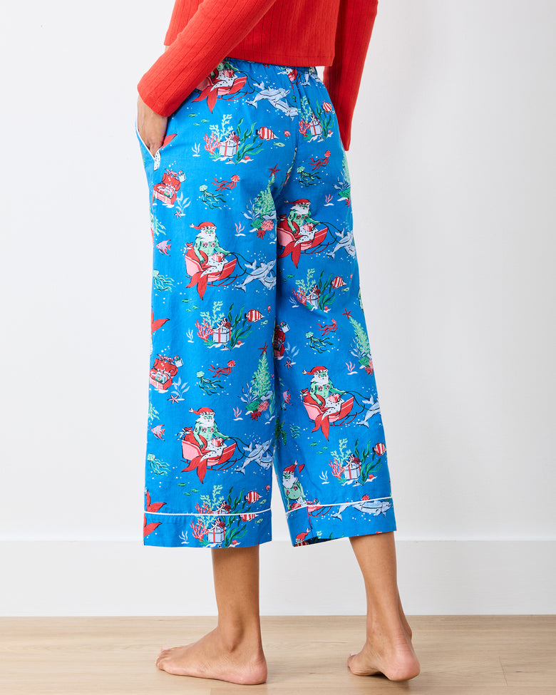 Merry Mermen - Cropped PJ Pants - Dolphin Tail - Printfresh