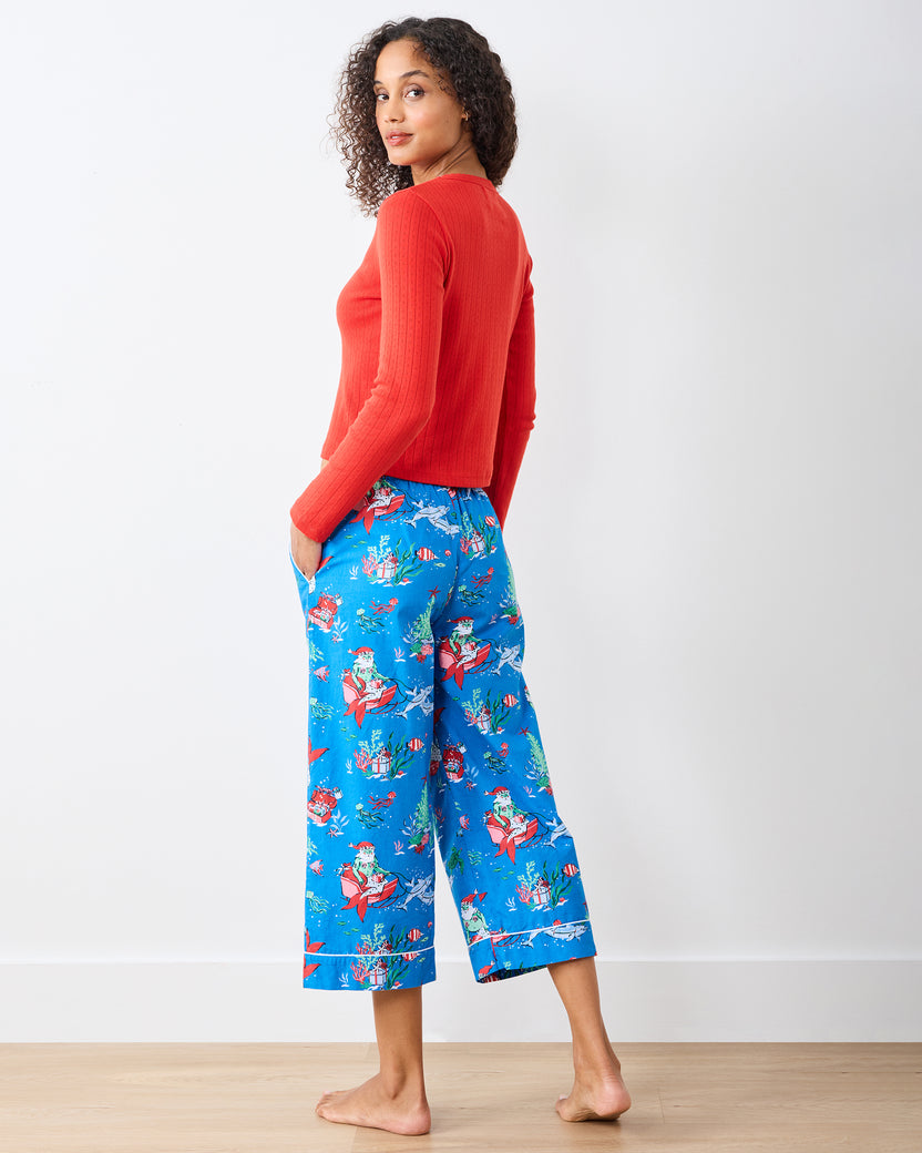 Merry Mermen - Cropped PJ Pants - Dolphin Tail - Printfresh