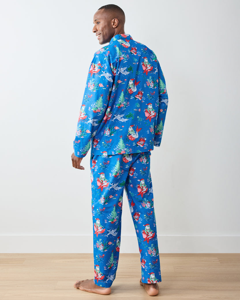 Merry Mermen - Men's Long PJ Set - Dolphin Tail - Printfresh