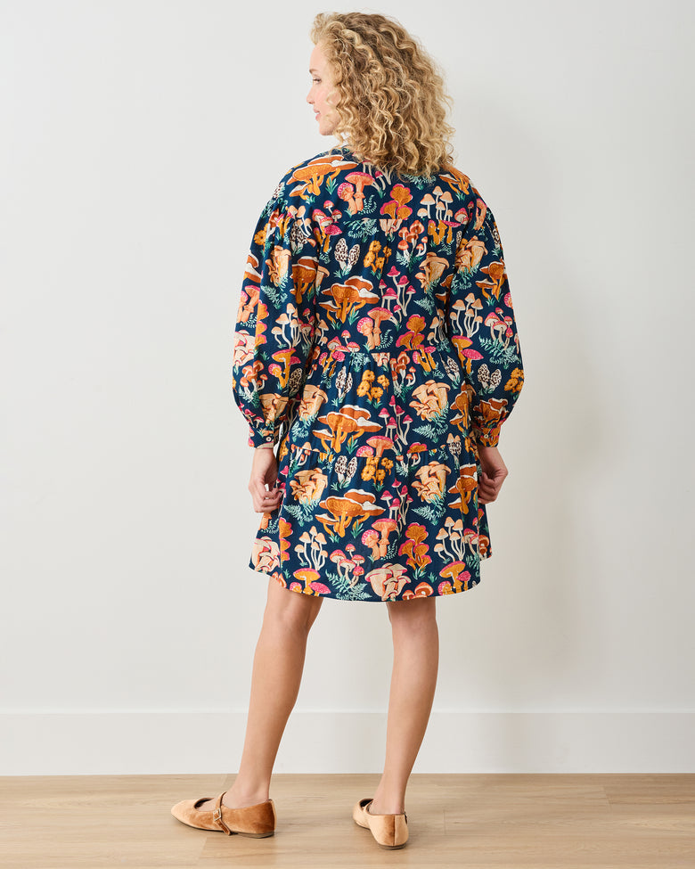 Mushroom Medley - Night Sky Dress - Navy - Printfresh
