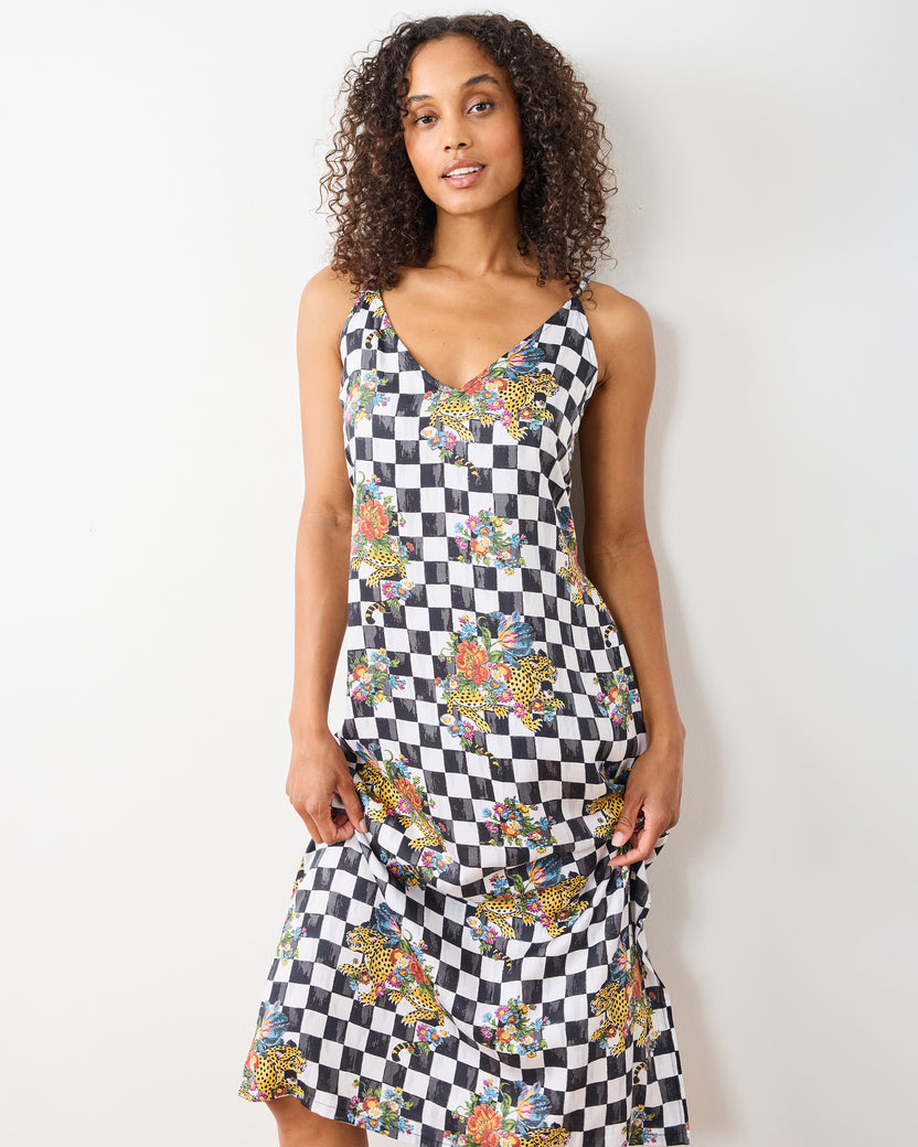 Courtly Check Bagheera - Eco Satin Chic to Sleep Nightie - Floral - Printfresh