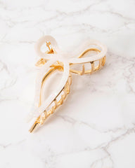 Pearl Ballet Bow - Acetate Claw Clip - Solar Eclipse - Printfresh