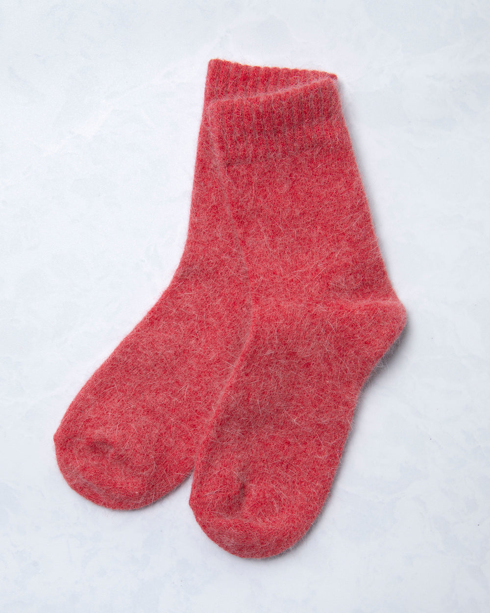 Red - Womens Cozy Wool Angora Socks - Comfortarians - Printfresh