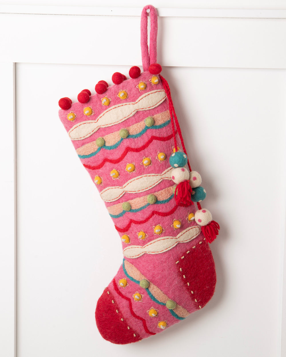 Evergreen Pink - Evergreen Stocking - French Knot - Printfresh