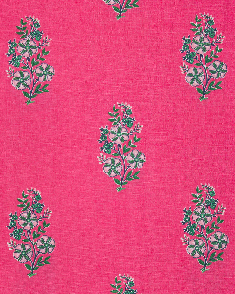 Bouquet Blossoms - Ocean View Long Tunic Dress - Hot Pink - Printfresh