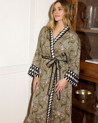 Bagheera - Satin Robe - Olive - Printfresh