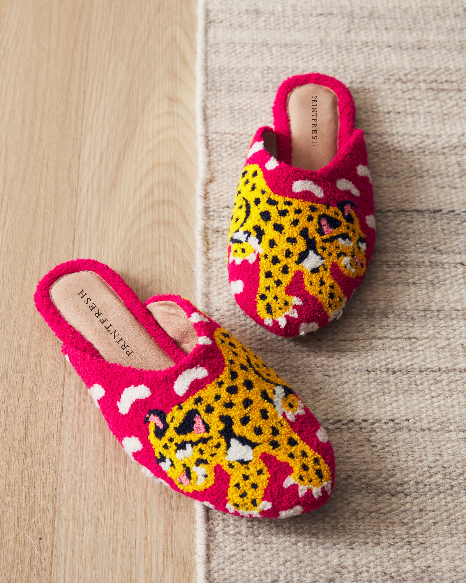 Bagheera - Tufted Slippers - Hot Pink - Printfresh