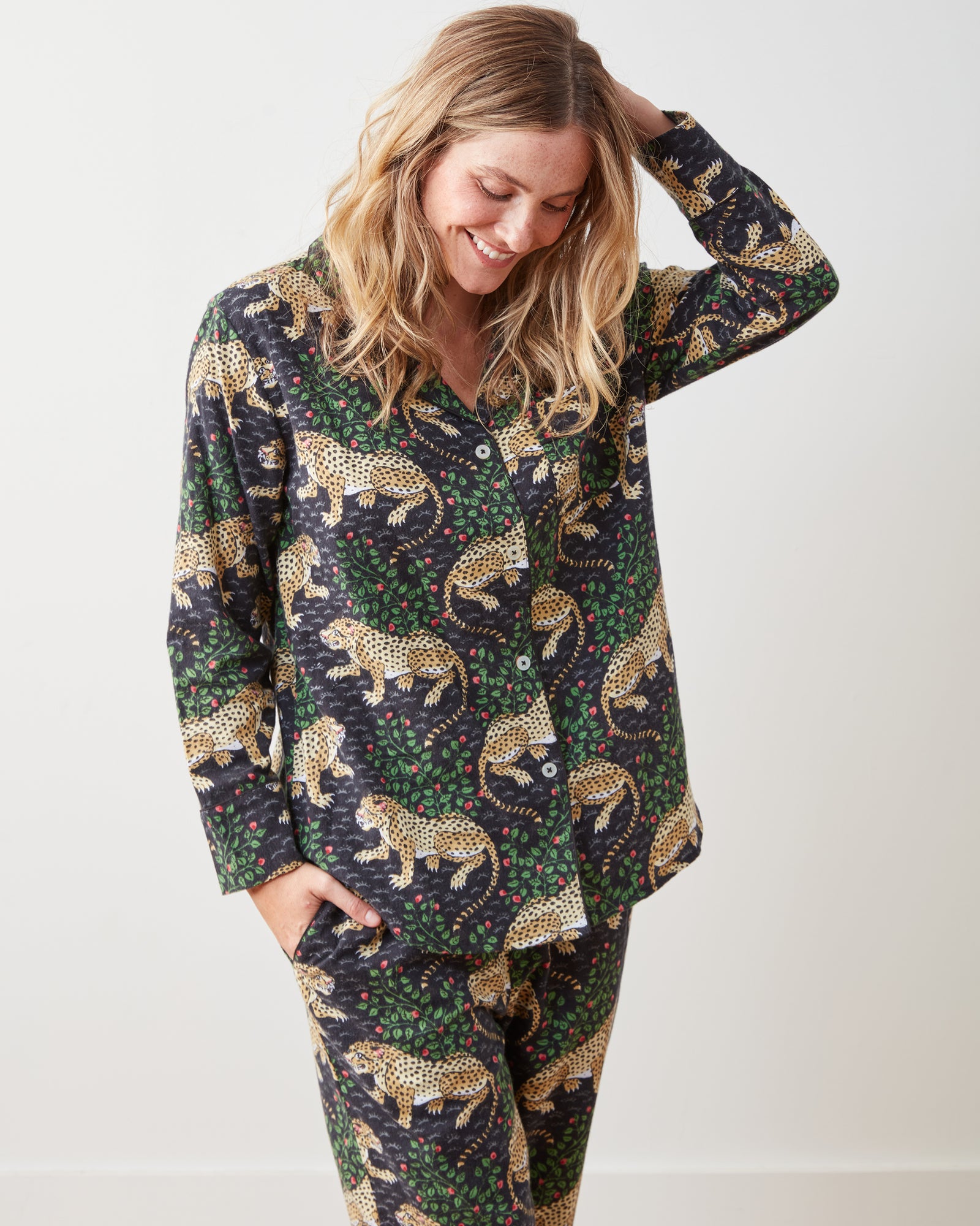 Bagheera - Flannel Long PJ Set - Ink - Printfresh