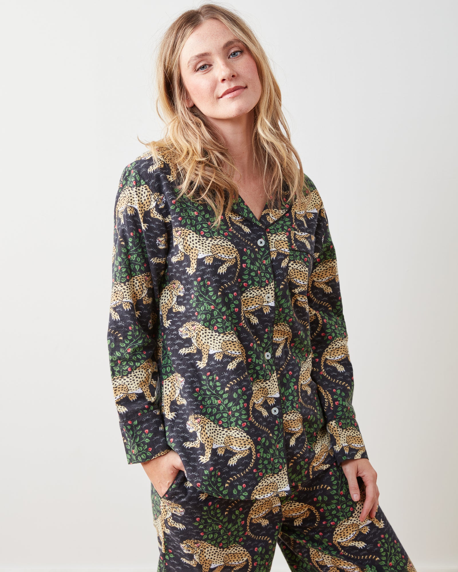 Bagheera - Flannel Long PJ Set - Ink - Printfresh