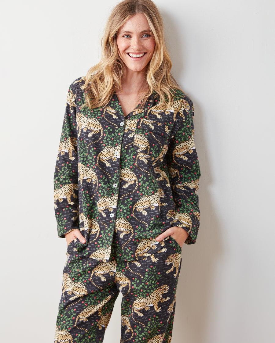 Bagheera - Lightweight Flannel Long PJ Set - Ink - Printfresh