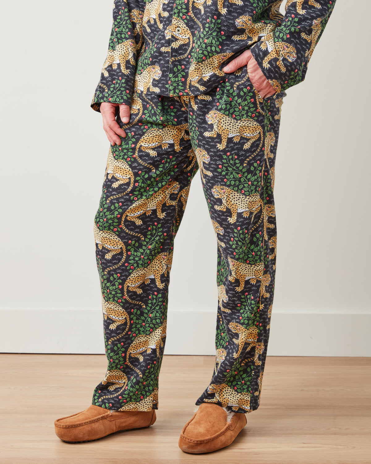 Bagheera - Men's Lightweight Flannel Long PJ Set - Ink - Printfresh