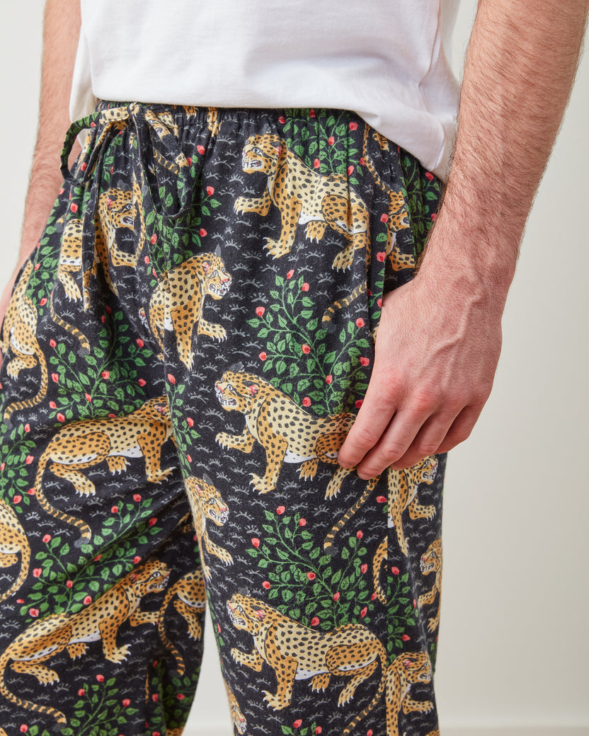 Bagheera - Men's Lightweight Flannel PJ Pants - Ink - Printfresh