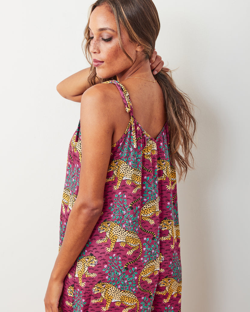 Bagheera - Eco Satin Jaipur Jumpsuit - Wine - Printfresh