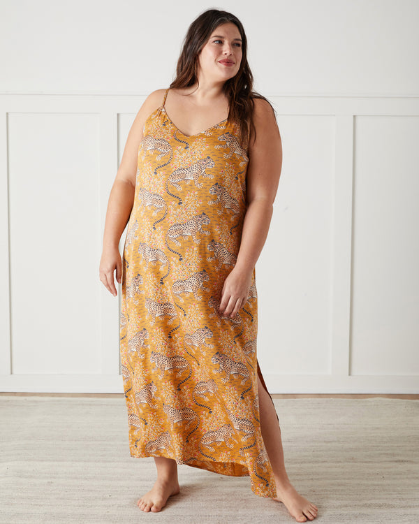 Bagheera - Satin Chic to Sleep Nightie - Tobacco - Printfresh