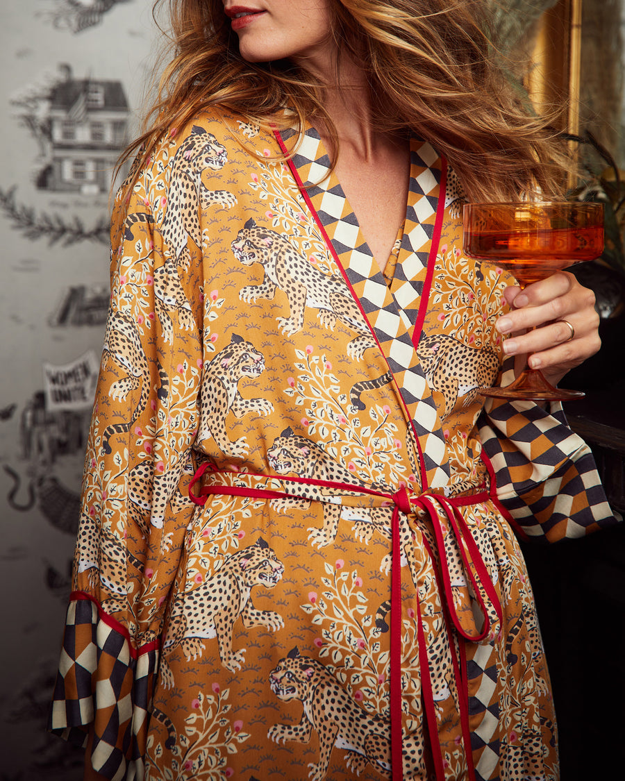 Bagheera - Satin Robe - Tobacco - Printfresh