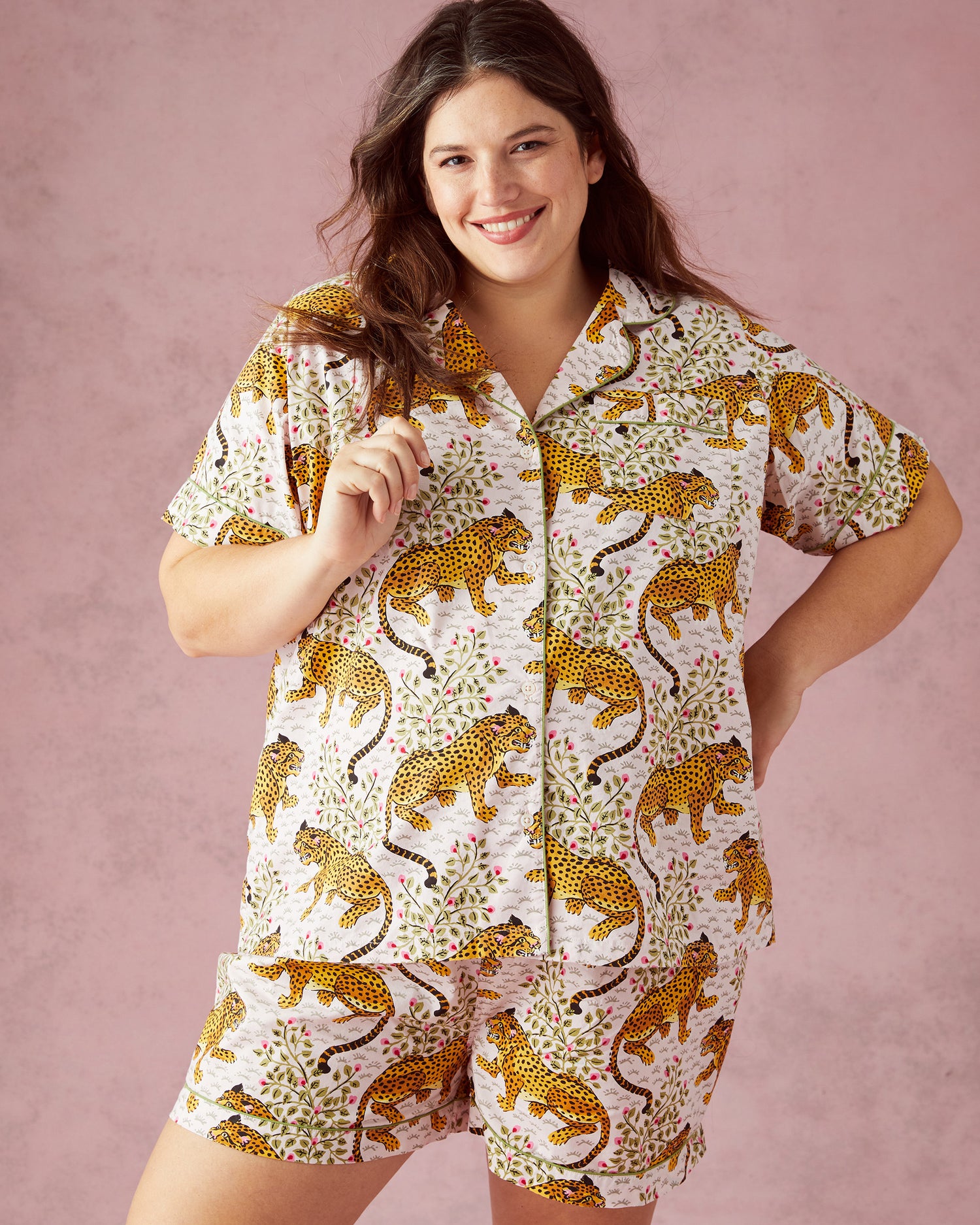 Lucky Brand Womens 4 Piece Pajama Set,Mini Denim Floral,2X at