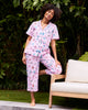 Beachcomber  - Short Sleeve Top & Cropped Pants Set - Pink Sand - Printfresh