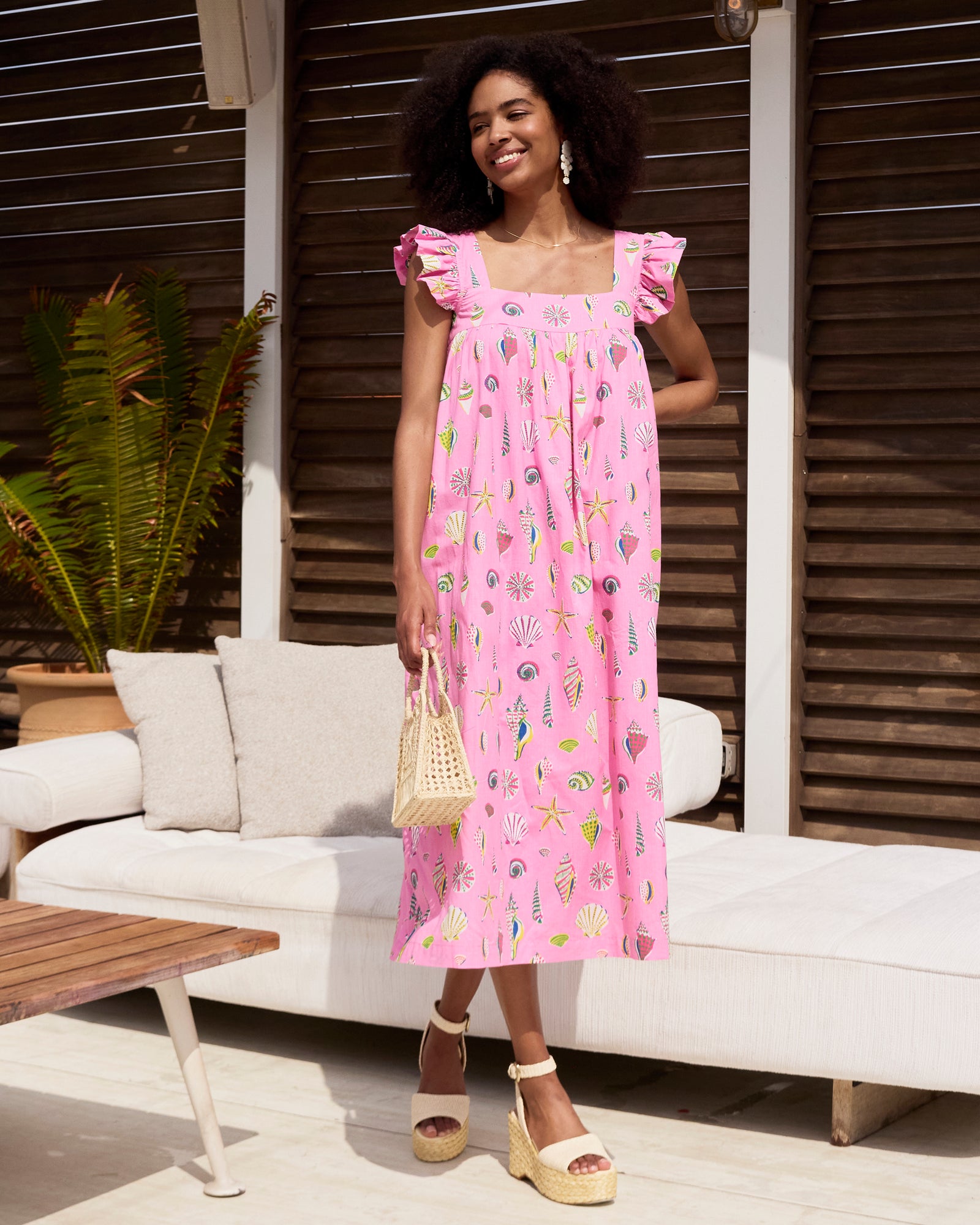 Beachcomber - Shoreline Dress - Neon Bubblegum - Printfresh